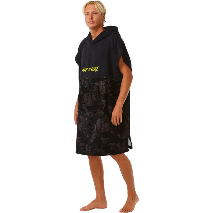 2024 Rip Curl Combo Hooded Poncho / Change Robe 00HMTO - Black / Lime